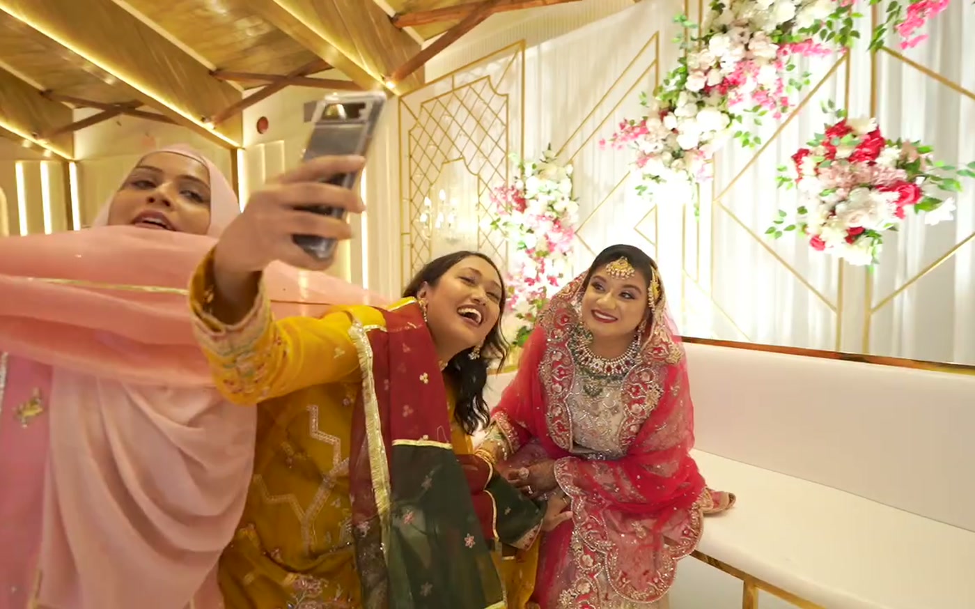 Bengali reception wedding film still